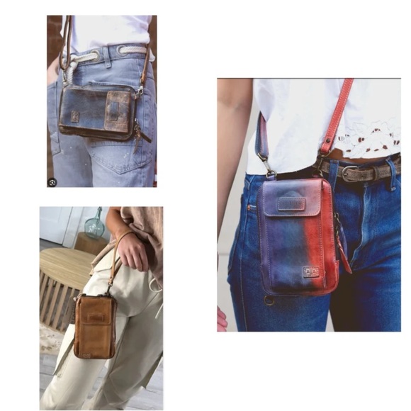 NWT Bed Stu Leather Alelike Crossbody Wristlet Phone Wallet Cotton Candy $215 - Picture 16 of 16